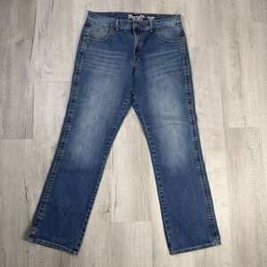 Wrangler Retro Slim Boot Jeans Mens Sz 35x36 Blue Dark Wash Western Rodeo T